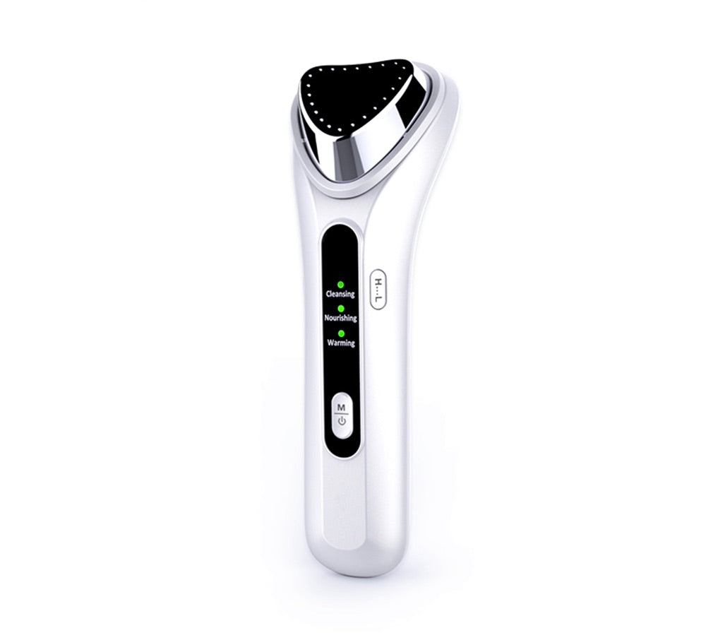 Ultrasonic Nourishing Facial Device deep penetration cleanse increase product absorption reduce swelling inflammation irritation clean minimize pores remove dead skin cells energize skin ion transfer anion