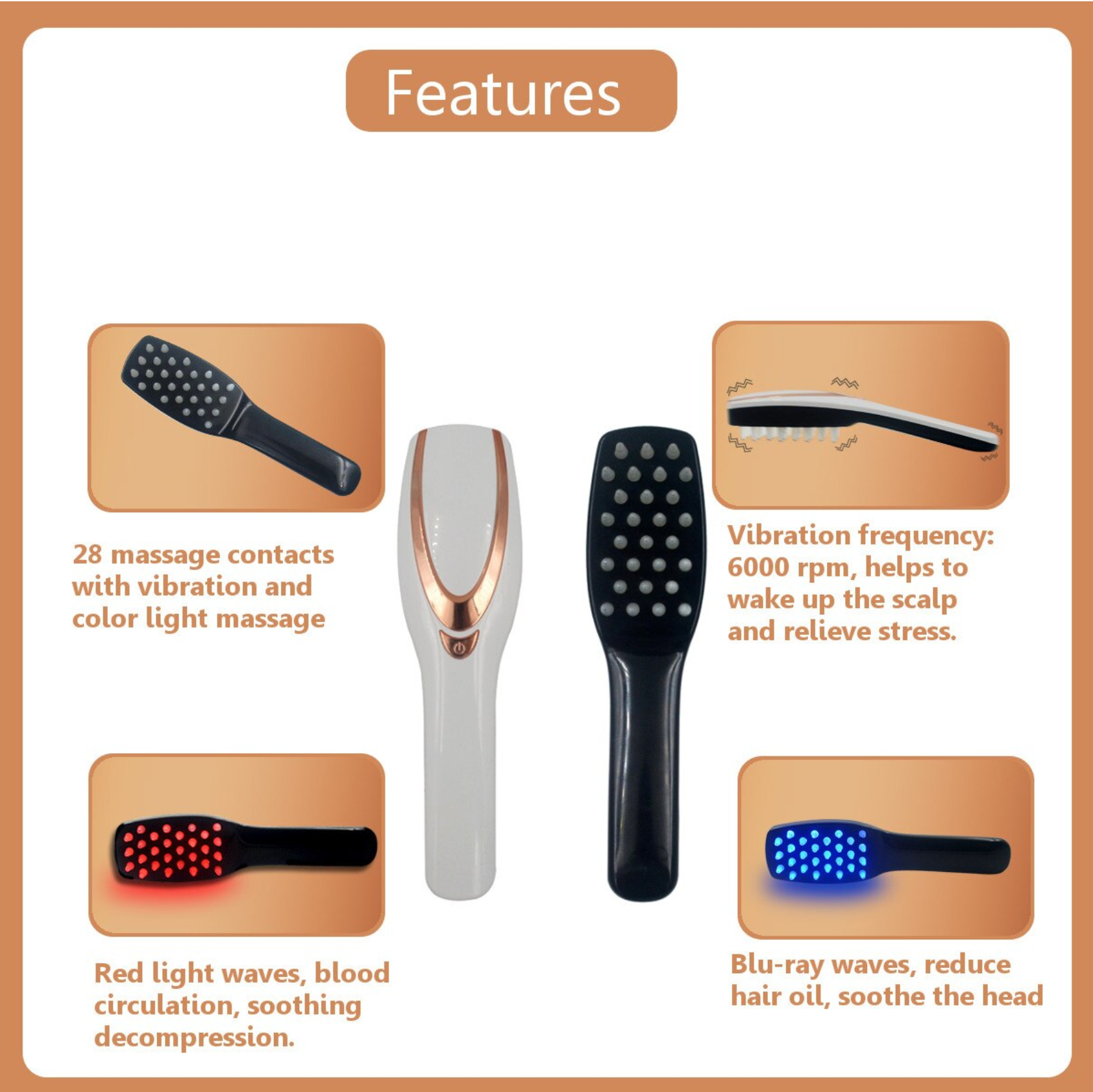 Hair Growth Laser Vibrating Treatment Comb