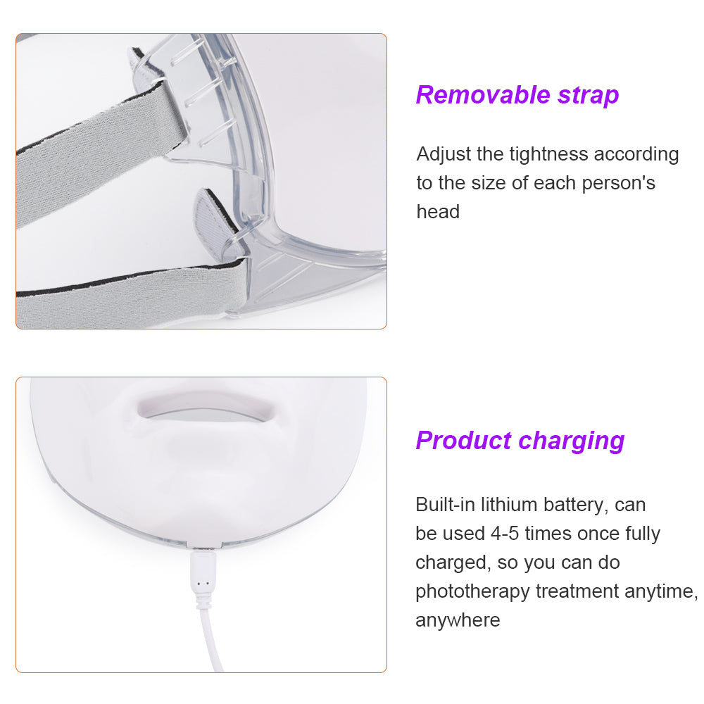led face mask therapy 7 colors lightweight wireless new led mask red light therapy blue light therapy